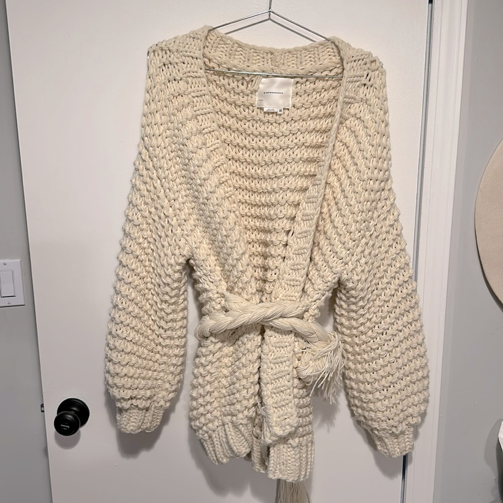 Anthropologie Tie Close Sweater